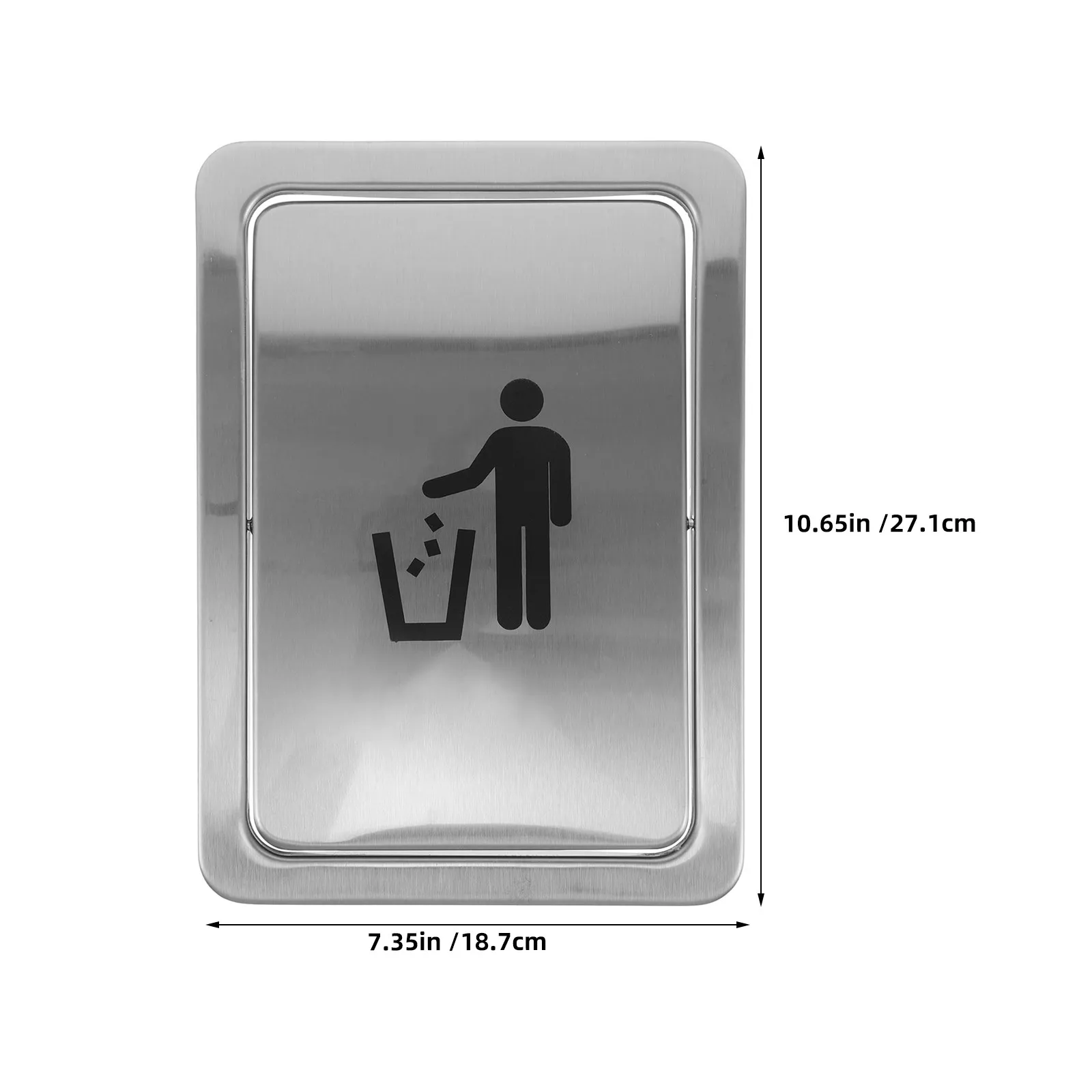Embedded Trash Can Lid Stainless Steel Rectangular Waste Grommet Swing Flap Cover Kitchen Bathroom Recycling Bin Trash Chute