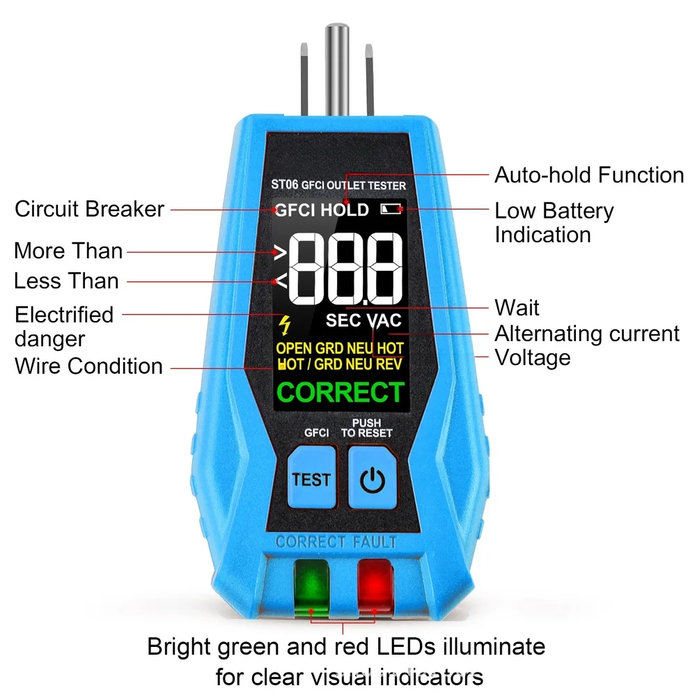 ST06 Power Socket Tester Analy - Power Tools Inspection ulasan dan harga