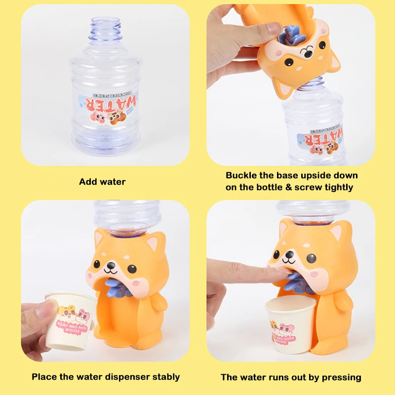 Cartoon Mini Water Dispenser Baby Toy Drinking Water Cooler Lifelike Cute Children Cosplsy Props Home Decoration