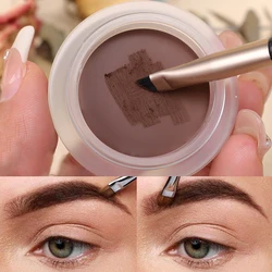 Delineador de ojos 2 en 1, crema de Gel para cejas con cepillo, resistente al agua, larga duración, mate, negro, marrón, fácil de usar, maquillaje coreano, cosmético