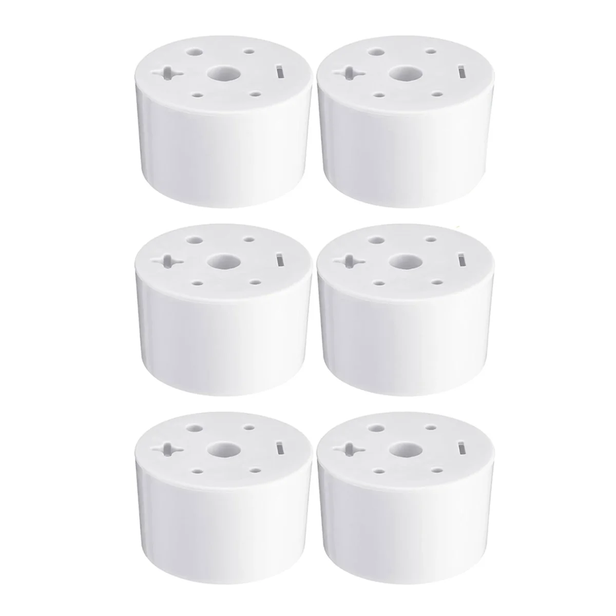 ABFW 6 Pcs Cemetery Grave Vase Inserts Plastic Cemetery Flowers Holder Bracket with 7 Hole Cylindrical Reusable Cemetery
