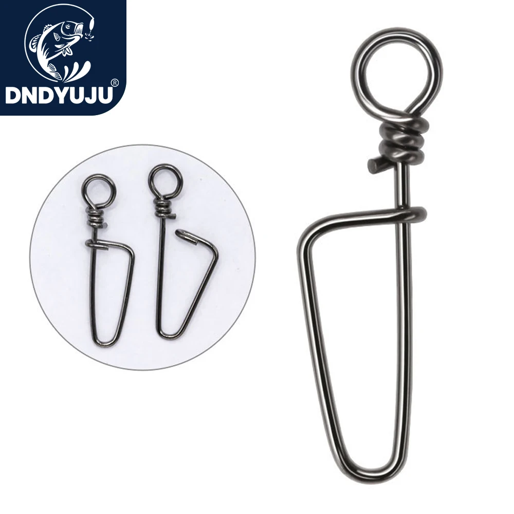 DNDYUJU 50pcs Stainless Steel Arc Fishing Snap Fishing Swivel Rings Safety Pin Fishing Accessories Lure Connector Tools