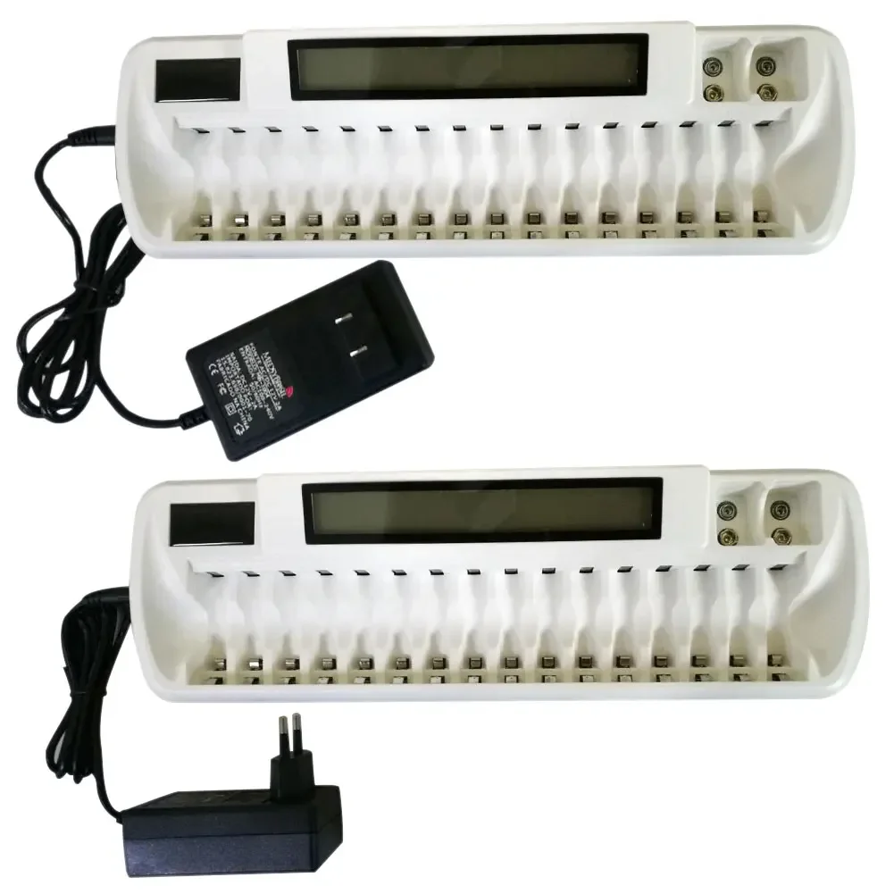 16 Slots LCD Smart Battery Charger 16-bay Chargers for AA AAA Ni-MH Ni-Cd GDeals