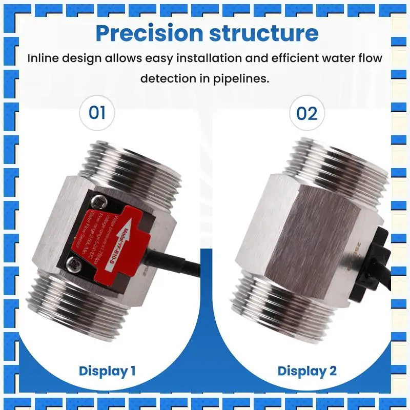 

ABNG YF-B10-S 1Inch Hall Effect Flow Meter Water Flow Sensor Liquid Flow Meter Industrial Fluid Flow Rate Sensor For Plumbing