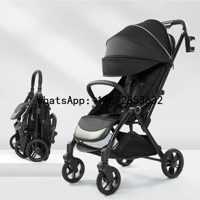 r15Convertible Baby Stroller with One-Button Closure, Foldable Aluminum Alloy Baby Stroller