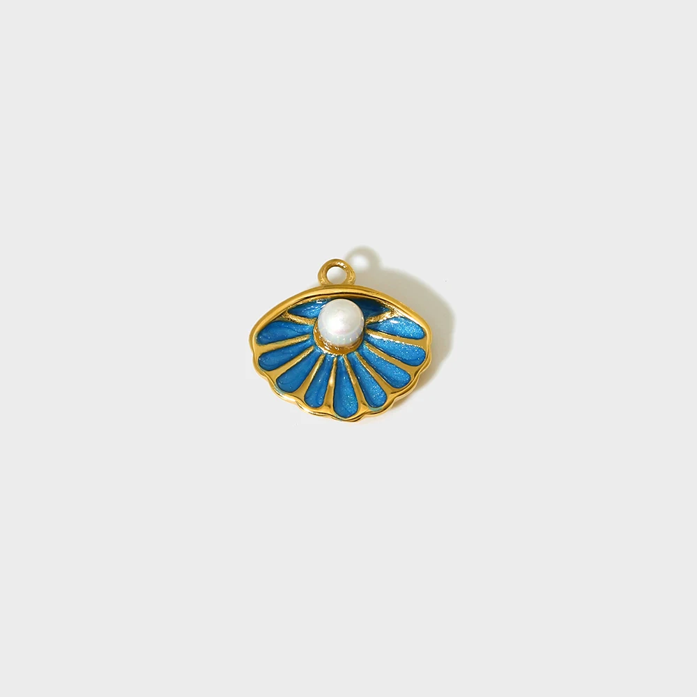 Summer Beach Colorful Enamel Charms Shell Starfish Conch Pendants for DIY Jewelry Making Accessories
