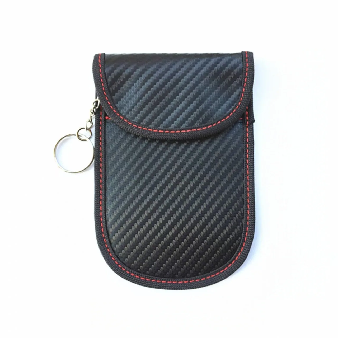 1PC Car Key RFID Signal Blocking Pouch Double Layer Carbon Fiber Texture Faraday Bag Keyless Entry Signal Shield Protector