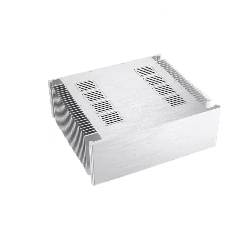 435*150*391mm Audio All-Aluminum Chassis silver/black both side with radiator audio power amplifier case box case