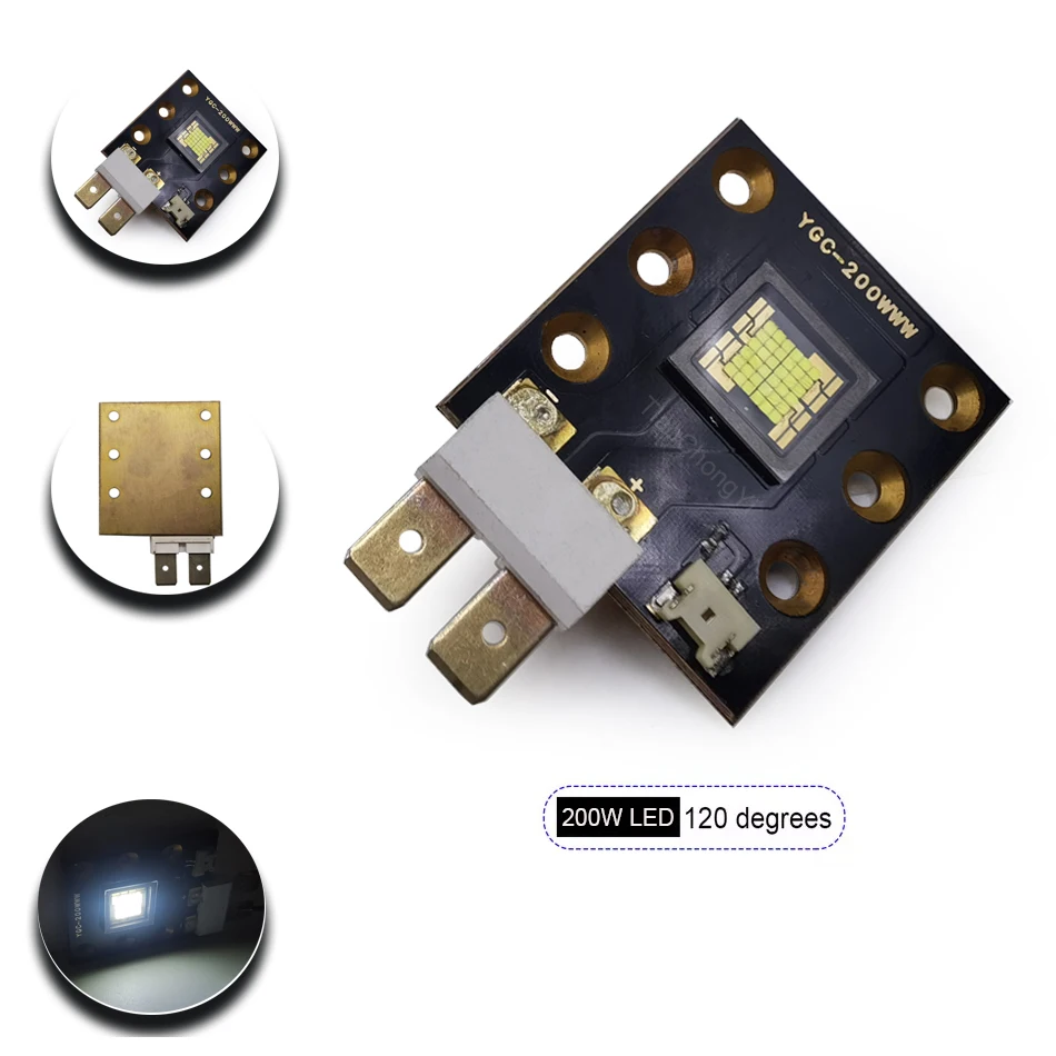 

200W 12A High Power LED Stage Light Chip DC12-16V Cold White 7000-8000k High Luminous For Moving Head Lamp Projector