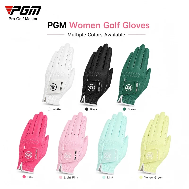 PGM Women Golf Gloves Microfiber Breathable Anti-Slip Grip Soft Lightweight Durable Left Right Hand All Weather Comfort Fit