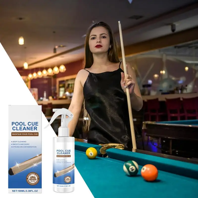 Pool Billiard Cue Cleaner Cue Polish Solution Cleaning Spray Wooden Shaft Maintenance Cleaning Agent 100ml Polishing Liquid