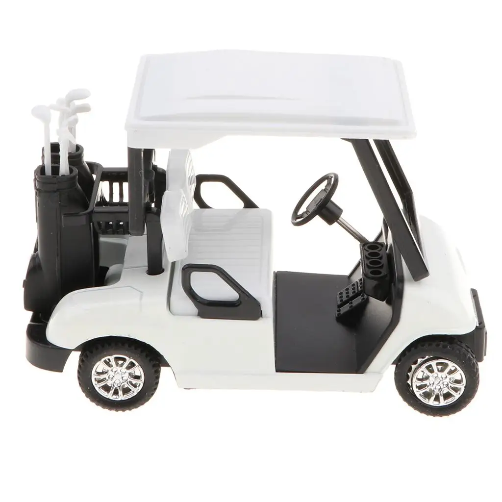 1:20 Mini Alloy Pull Back Golf Cart w/Clubs Vehicles Car Toy White