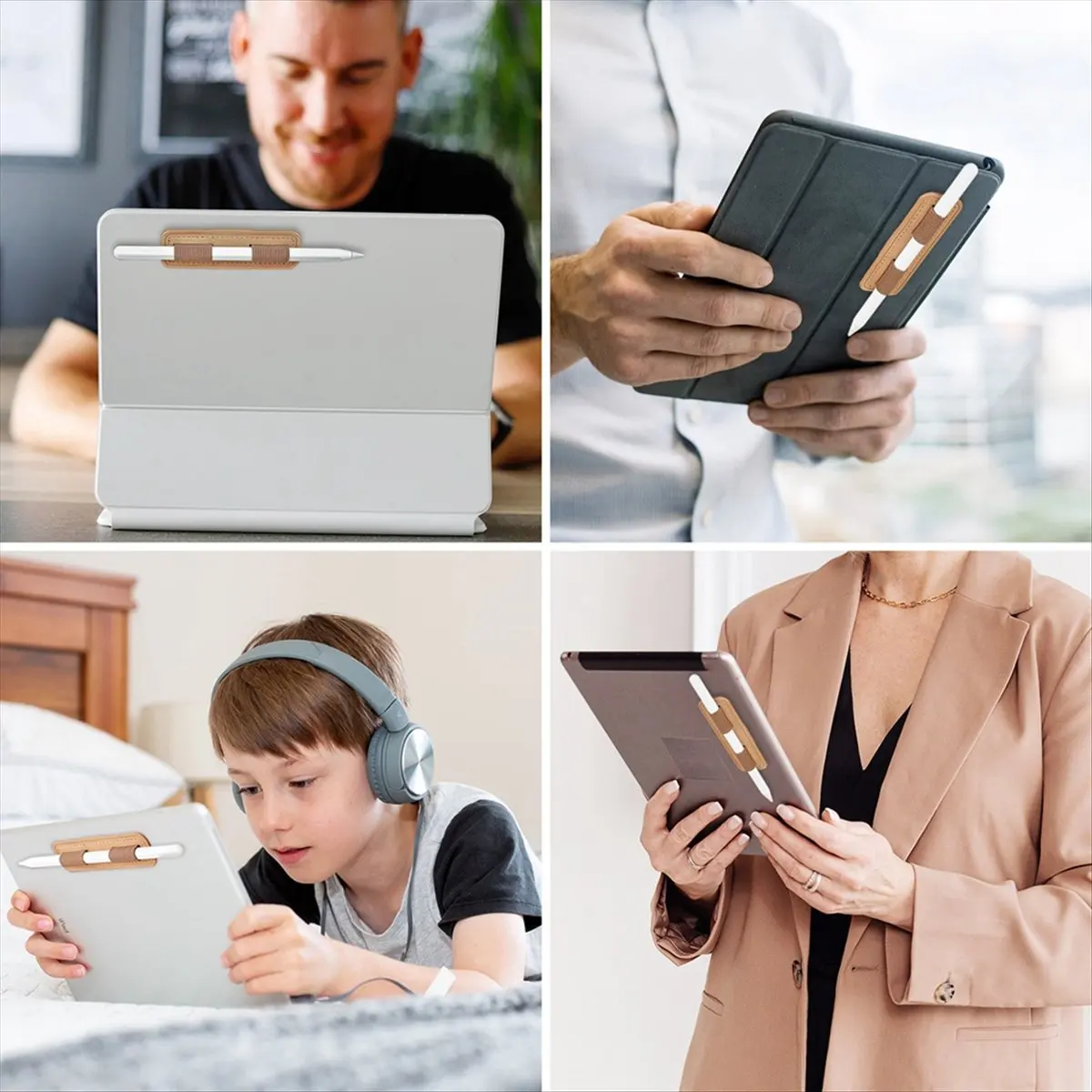 

BaoBao-2X универсальный стилус-держатель для ручки, наклейка для карандаша для iPad Table, сенсорная ручка M-карандаш, чехол с защитой от потери, коричневый