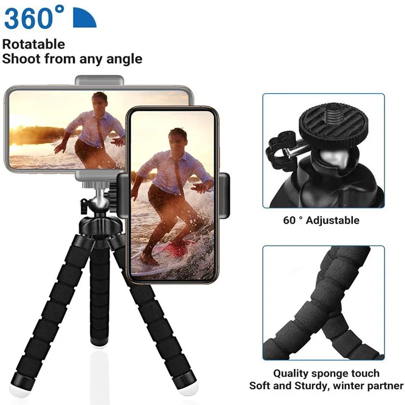 Mini Universal Photography Octopus Tripod Monopod Phone Mini Camera Phone Webcam Holder Clip Smartphone Monopod Tripe Stand