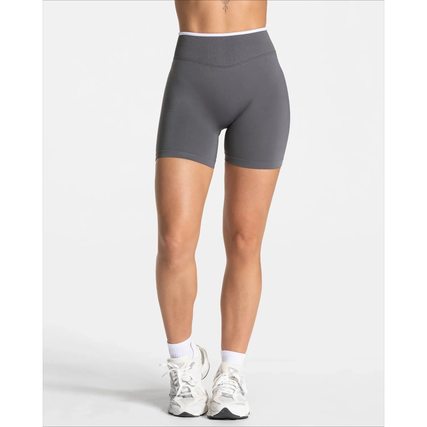 المرأة سلس الصالة الرياضية بلون السراويل الرياضية الأبيض الخصر ضيق عالية الخصر الورك رفع اليوغا السراويل تشغيل السراويل الرياضية