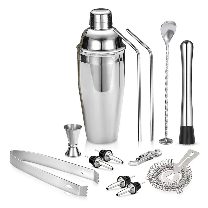 

13 Pcs Cocktail Bar Sets Bar Accessories Cocktail Sets 750 ML Bar Accessories Tools Party Essentials