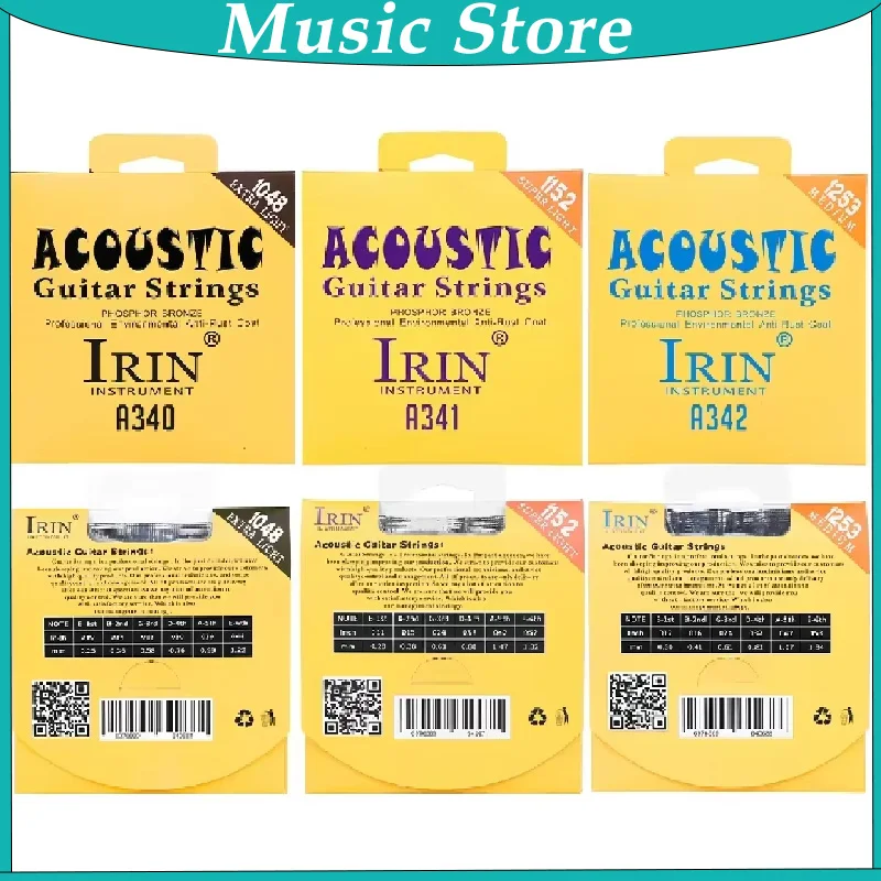 IRIN Acoustic Guitar Strings Hexagonal Alloy Phosphor Bronze Winding Folk Guitar Strings for Classic Folk Guitar Accessories