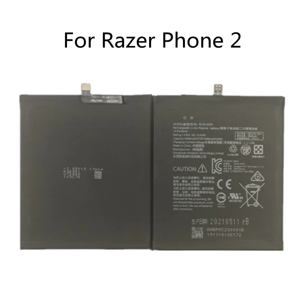 

New 100% Original 4000mAh Battery For Razer Phone 2 phone2 RC30-0259 1ICP4/69/81 Mobile Phone Replacement Bateria