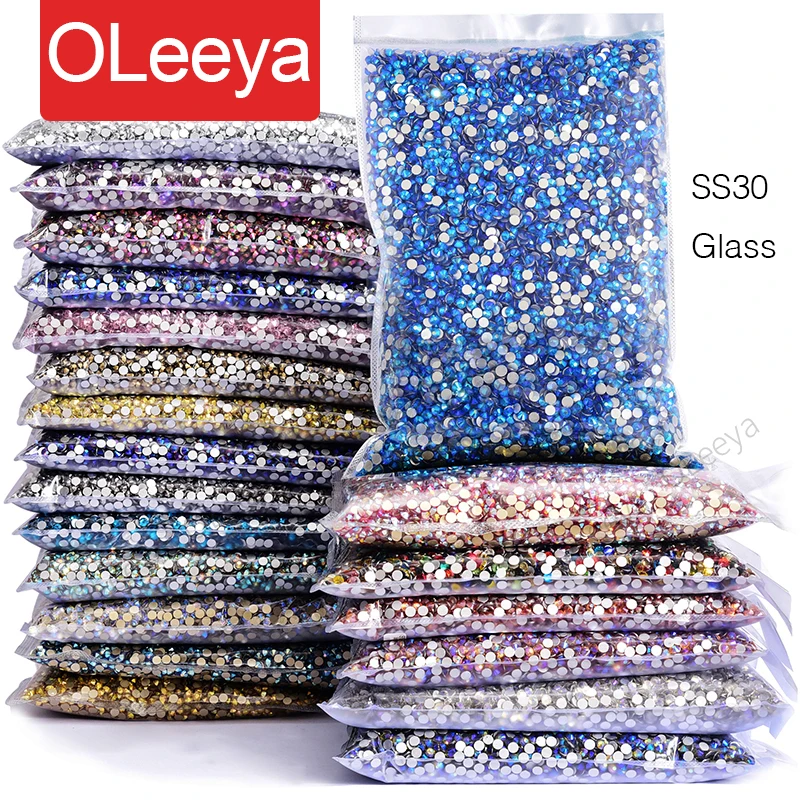 Wholesale SS30 Non hotfix Rhinestones Glitter Crystals 40 Colors стразы in Bulk Package Nail Art Strass For Nails Decorations