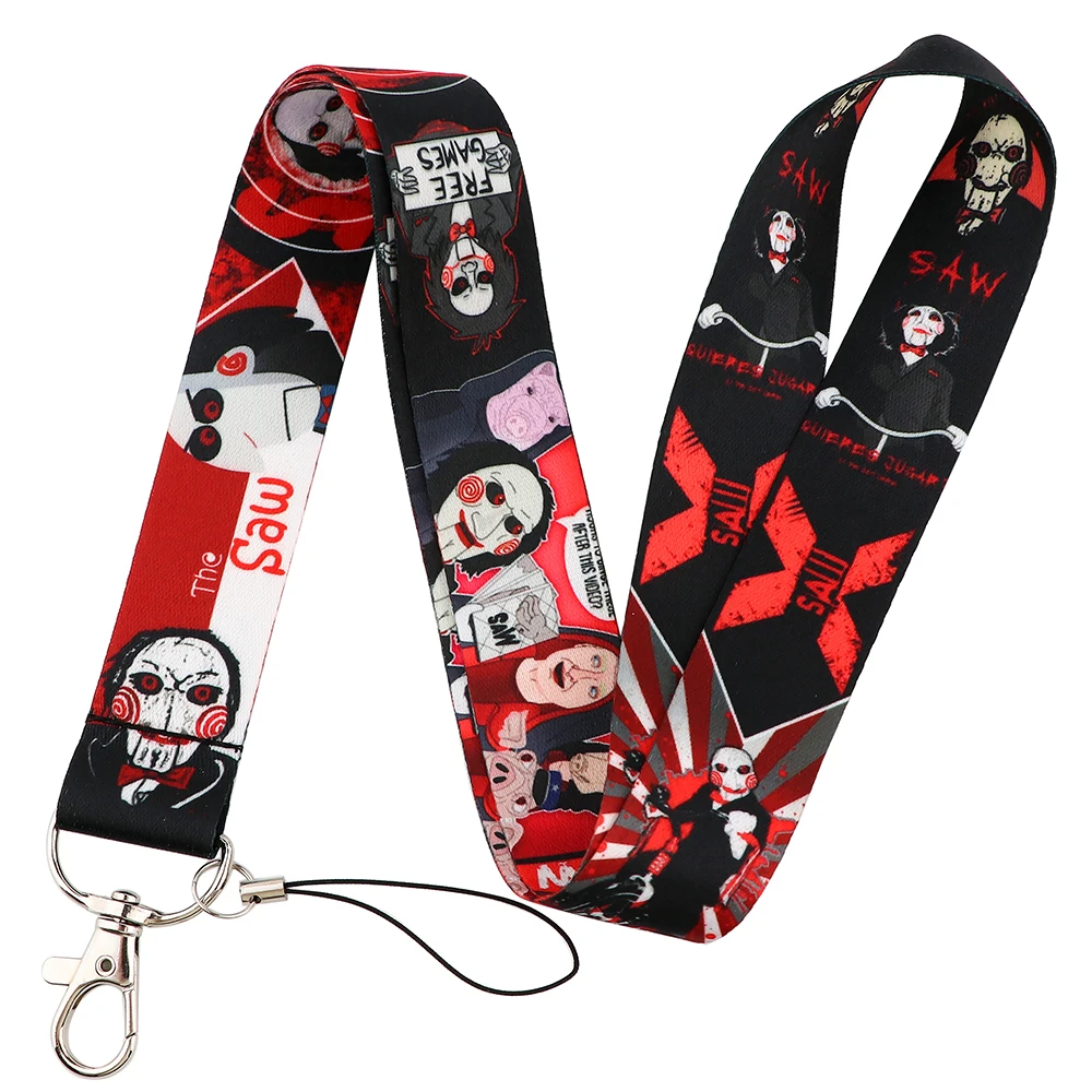 ER1814 Halloween Horror Killer Neck Strap Lanyards ID Badge Card Holder Keychain Phone Gym Strap Webbing Necklace Gift