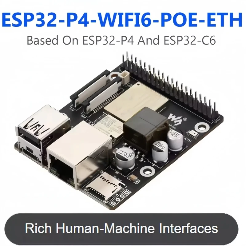 

ESP32-P4-WIFI6-POE-ETH Development Board, ESP32-C6 MIPI 10.1inch Display/CSI Camera/Audio Speaker Xiaozhi AI Deepseek