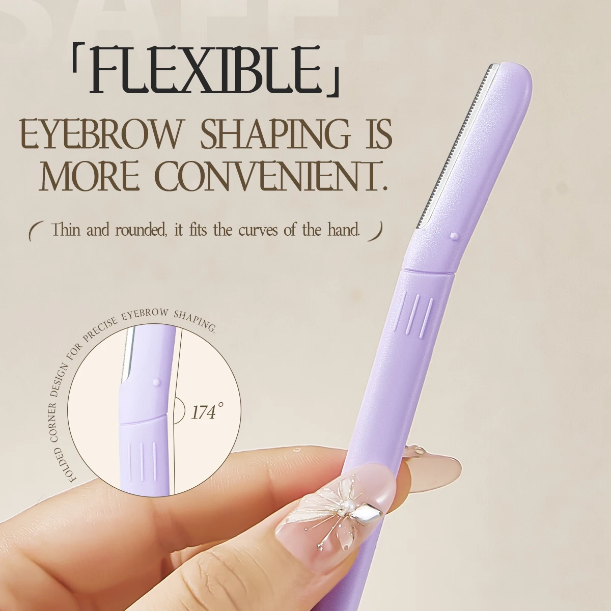 3 قطعة ماكينة تشذيب الحواجب المحمولة شفرات الوجه للنساء والرجال شفرات ماكينة حلاقة آمنة سهلة الاستخدام أدوات ماكياج إزالة الشعر