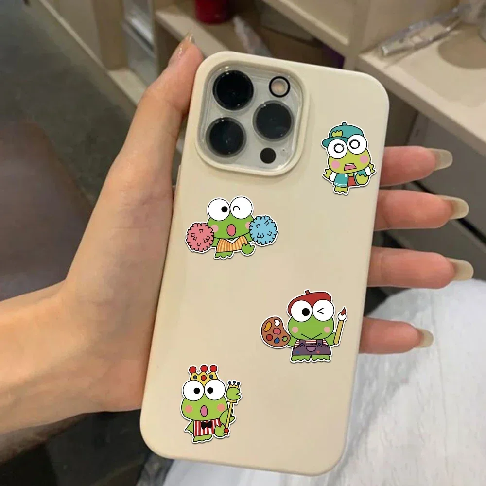 8/16 hojas de pegatinas de rompecabezas Kero Keroppi, diversión para niños, juguete de animales DIY, pegatina de rana de dibujos animados para montar en la cara ﻿