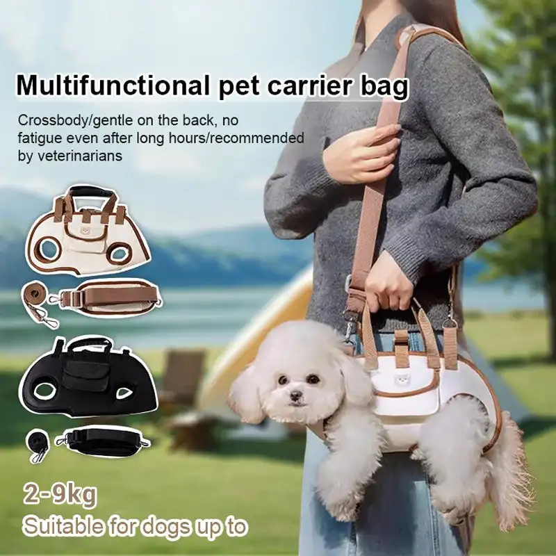 

Dog Bag Outdoor Portable Breathable Traction Backpack Dog Leash Harness Can Carried or Crossbody Cat Bag Pet Sling Pet Supplies