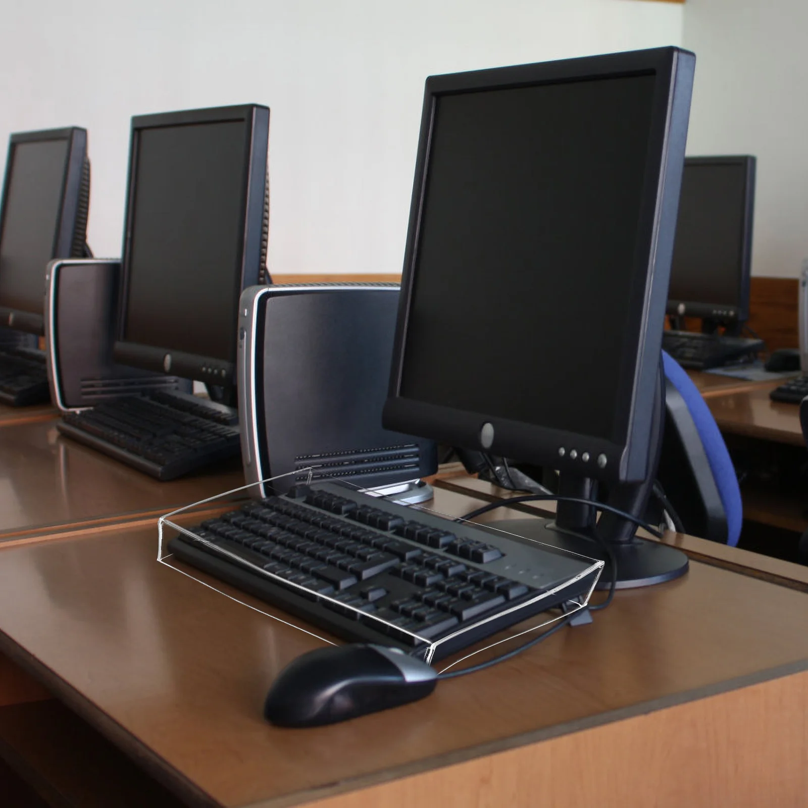 

Clear Acrylic Keyboard Cover Transparent Waterproof Protector Case Removable and Washable Keyboard Accessory for Desktop