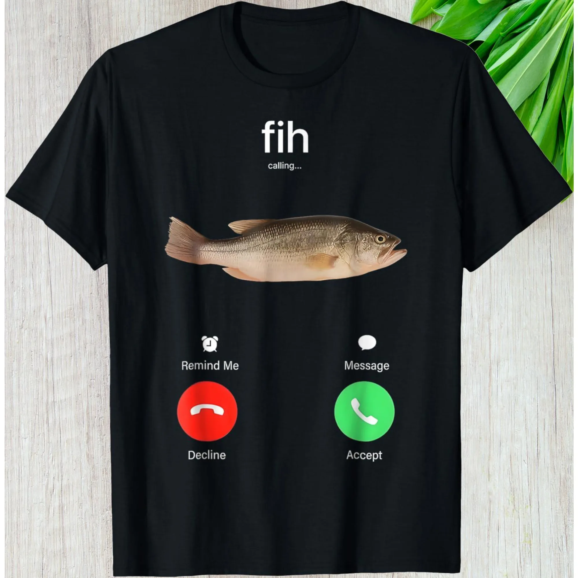 Lustiges Fisch ruft T-Shirt Neuheit Grafik T-Shirt Meme Print Casual Streetwear Top