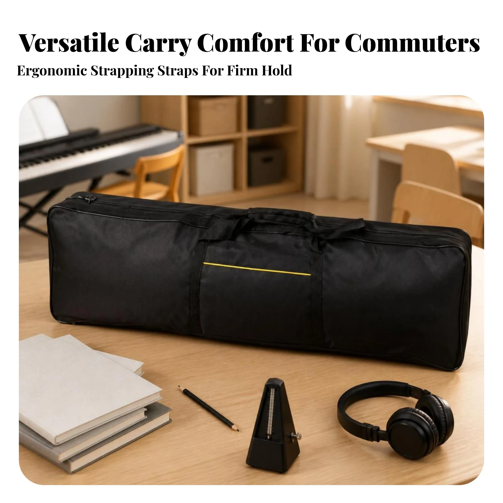 Keyboard Bag Padded Keyboard Case Travel-Friendly Adjustable for Keyboardists, Rehearsals, Lessons