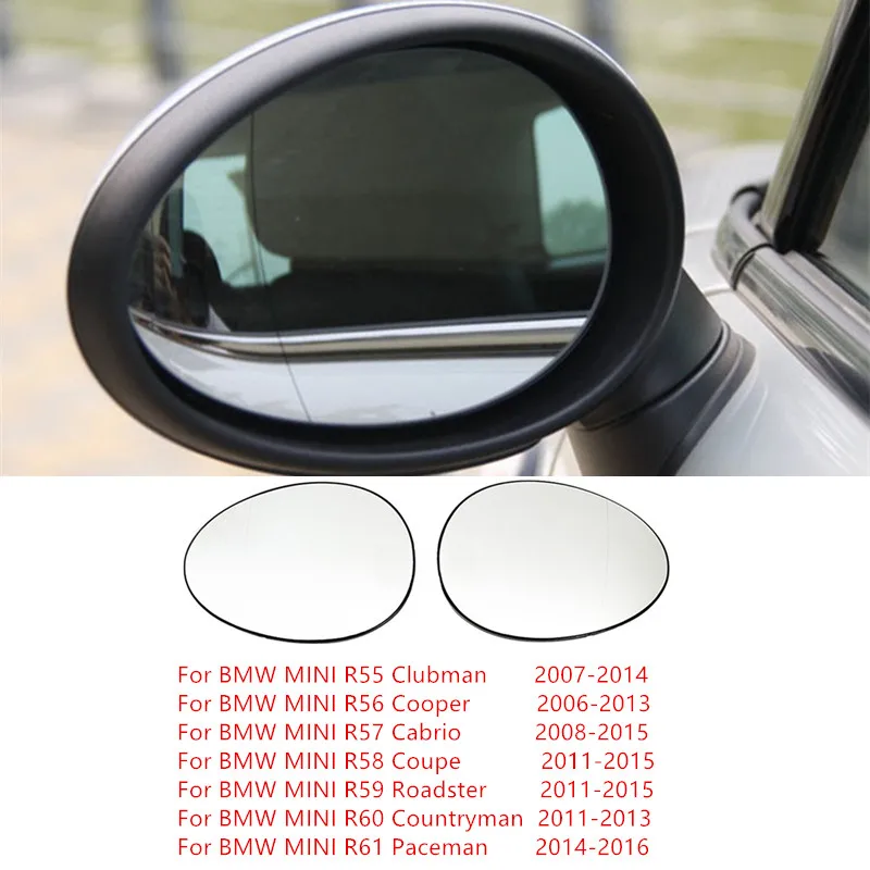 Side Mirror Glass For BMW MINI R55 Clubman R56 Cooper R57 Cabrio R58 Coupe R59 Roadster R60 Countryman R61 Paceman Accessories