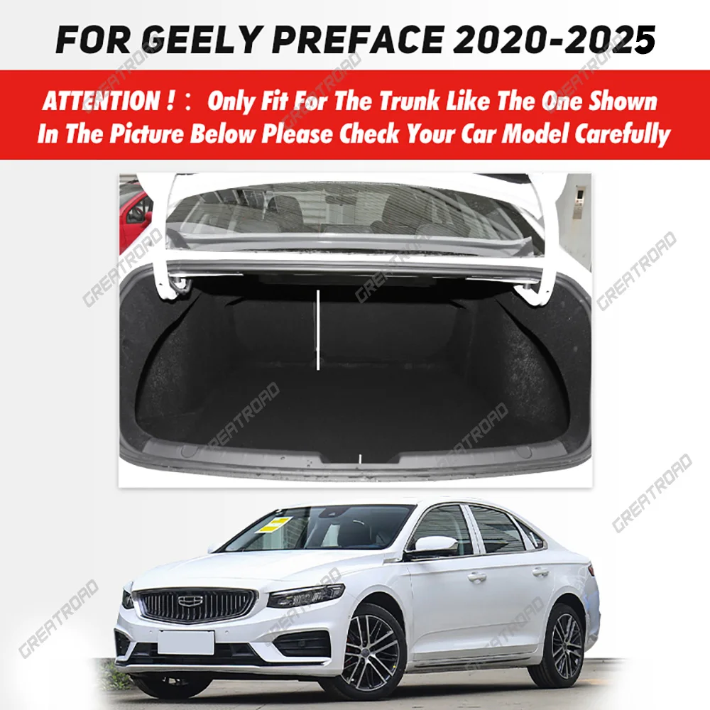 

GREATROAD For GEELY Preface 2020-2025 Preface L 2024 Auto Full Coverage Trunk Mat Car Pad Cargo Liner Interior Accessories