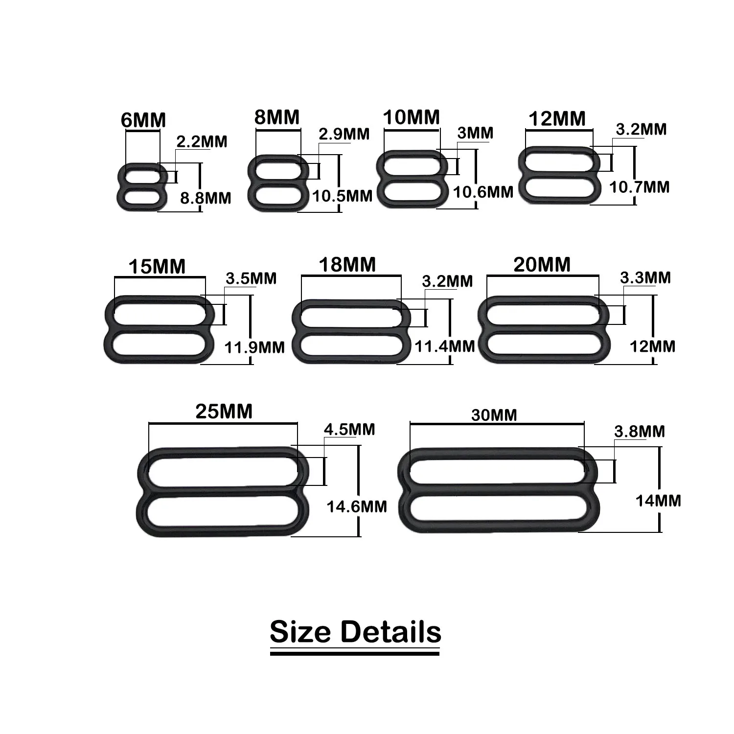 50 sets/lot 20mm/30mm nylon coated metal bra hooks & slider bra DIY Accessories