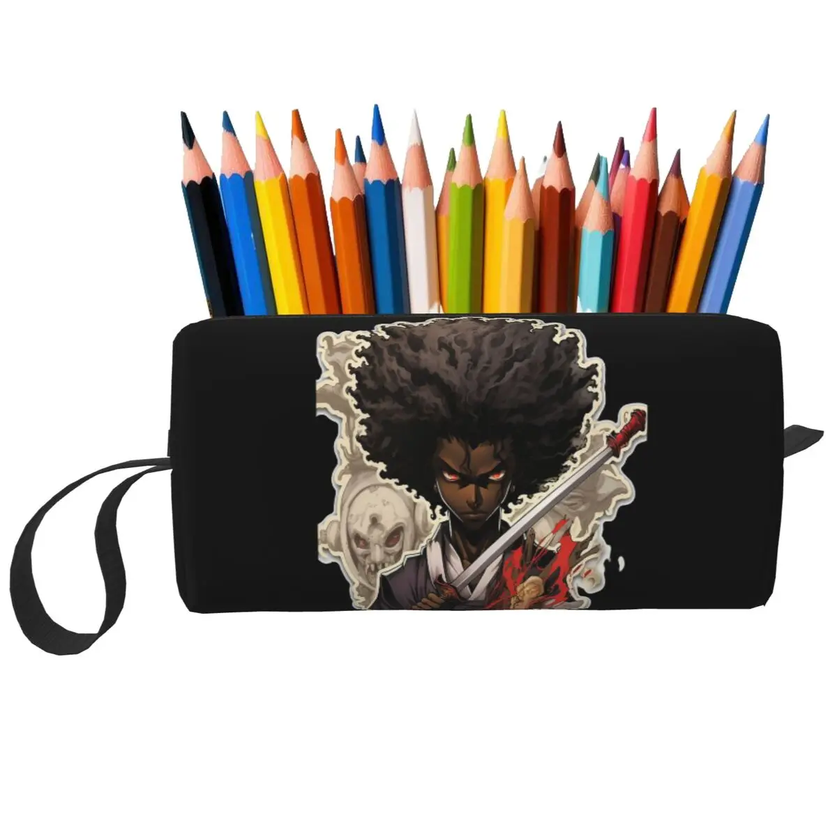 

Afro Samurai Pencil Case for Studen Gifts Pen Box Pencil Bag Stationery Supplies Travel Women Cosmetic Bag Organizer Pouch