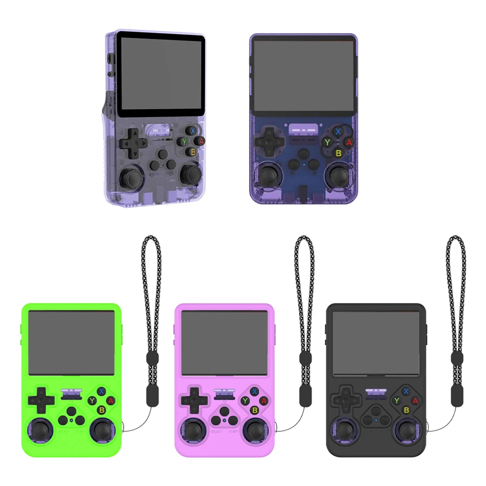 For ANBERNIC R36S Soft Silicone Case/HD Tempered Glass Protector/Storage Bag Anti-Scratch Protective Cover Game  Accessories