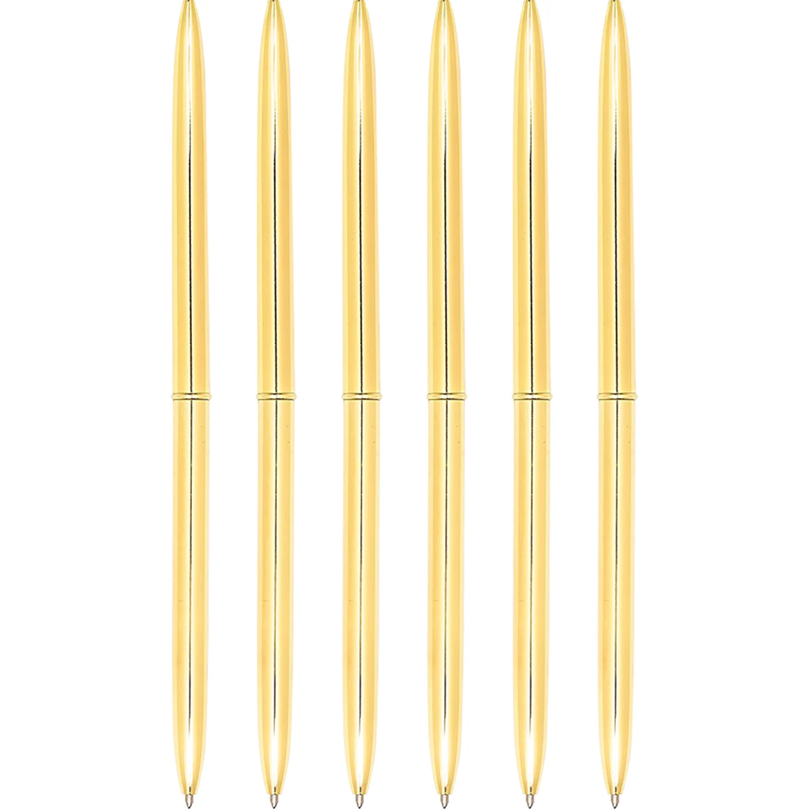 

6Pcs Luxury Metal Ballpoint Pen Portable Exquisite Craftsmanship School Office Use Gold Ballpoint Pens Ball Pens
