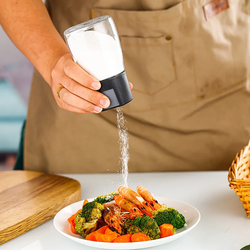 Bouteille d'assaisonnement en verre étanche à l'humidité, contrôle quantitatif et détaillé, type de presse, saveur, sel