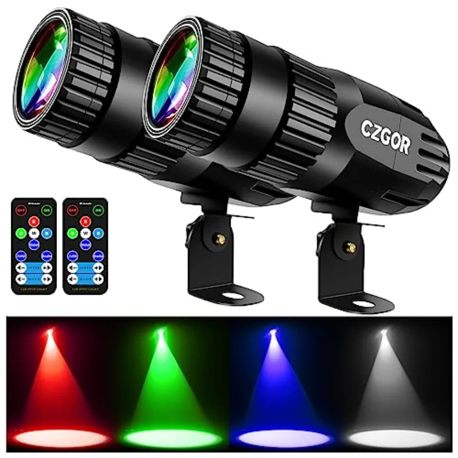 

Led Pinspot Light, 5W Disco Ball Spotlight, RGBW in Mirror Ball Lights with Remote Control, Super Bright LED Pin Spot Light for