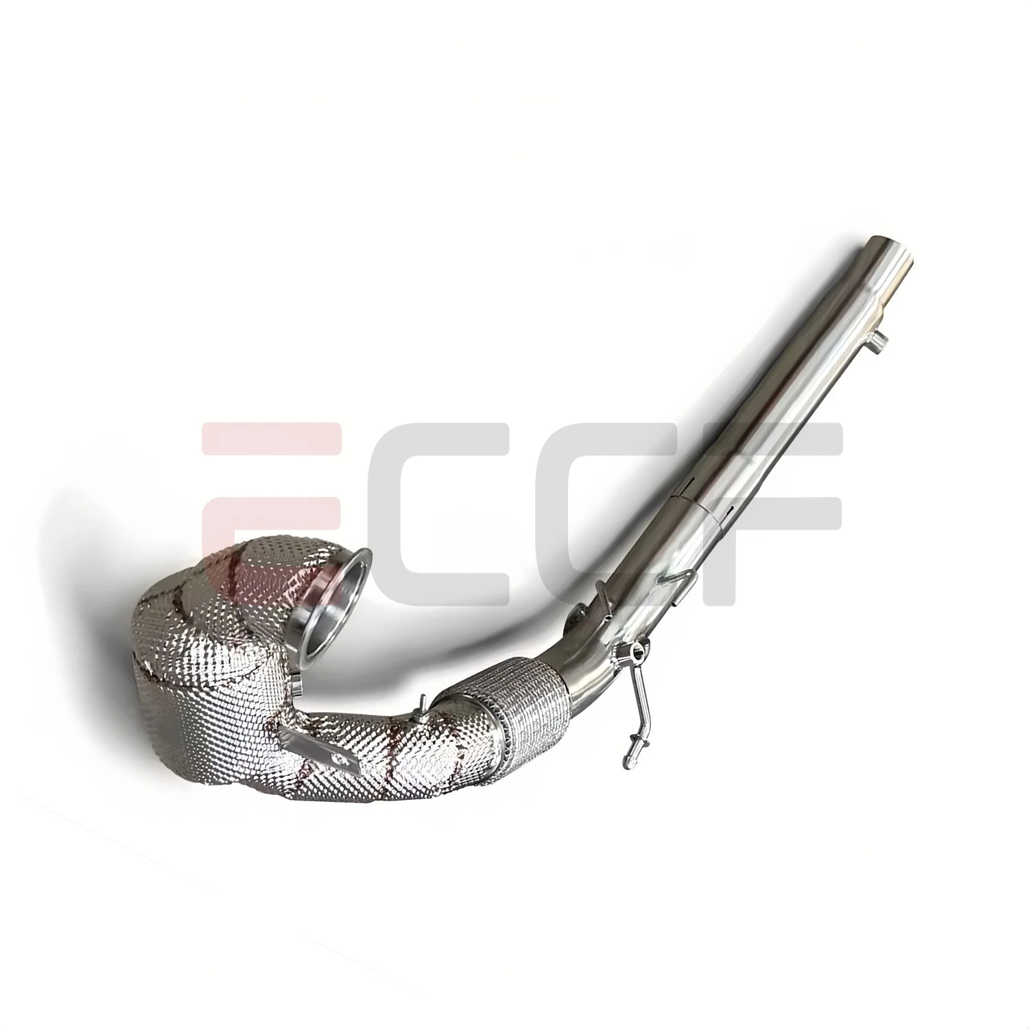 ECCF Sporty Downpipe with Heat Insulation For Audi Q3 2.0T Aggressive Exhaust Sound Plug and Play Upgrade Performance