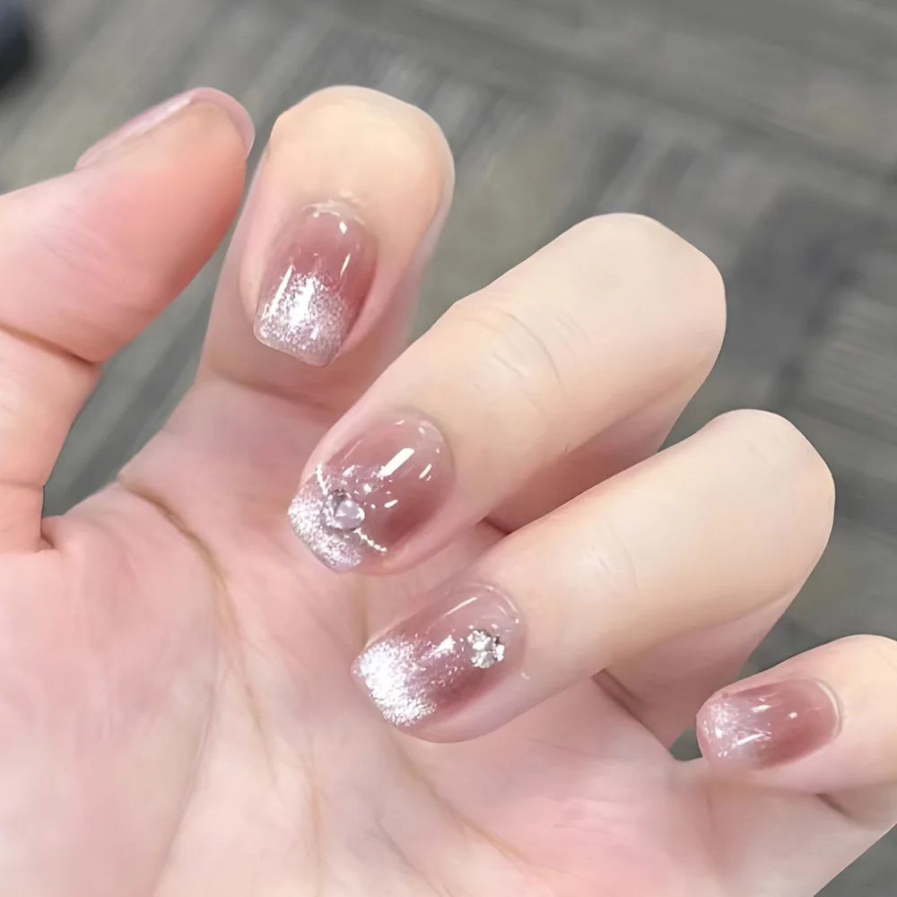 24 pièces fleur vin rouge presse sur ongles conseils Ballet ongles Art oeil de chat court carré faux ongles ensembles avec Design doré faux ongles