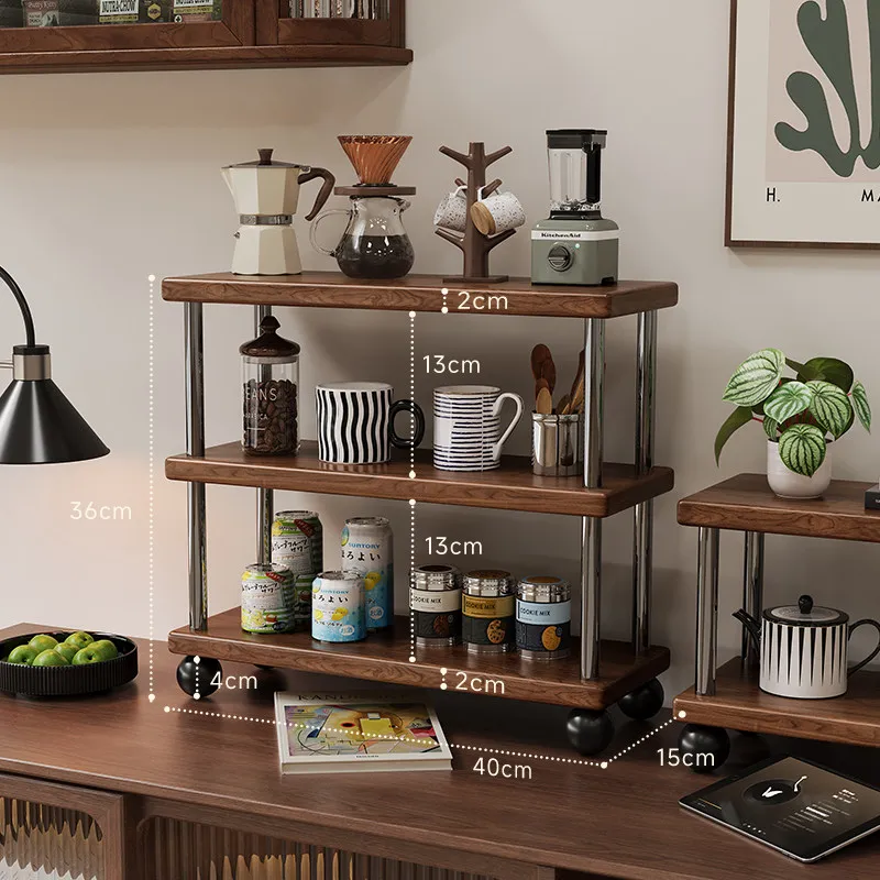 

Подставка для кружек из североамериканского ореха, класс FAS, из массива дерева, 3-ярусная, большой вместимости, органайзер для кофейных кружек, устойчивая к коррозии полка