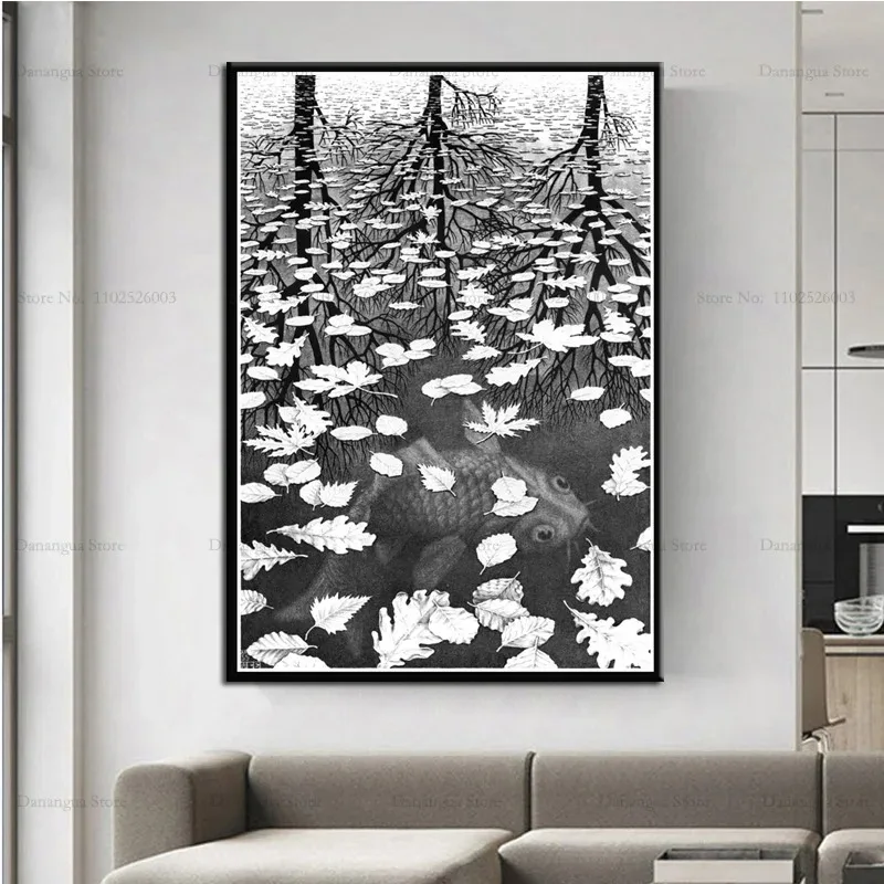 Artwork Escher Surreal Geometric Vintage Abstract Artist HD Poster Prints Wall Art Canvas Painting Picture Photo Room Home Decor