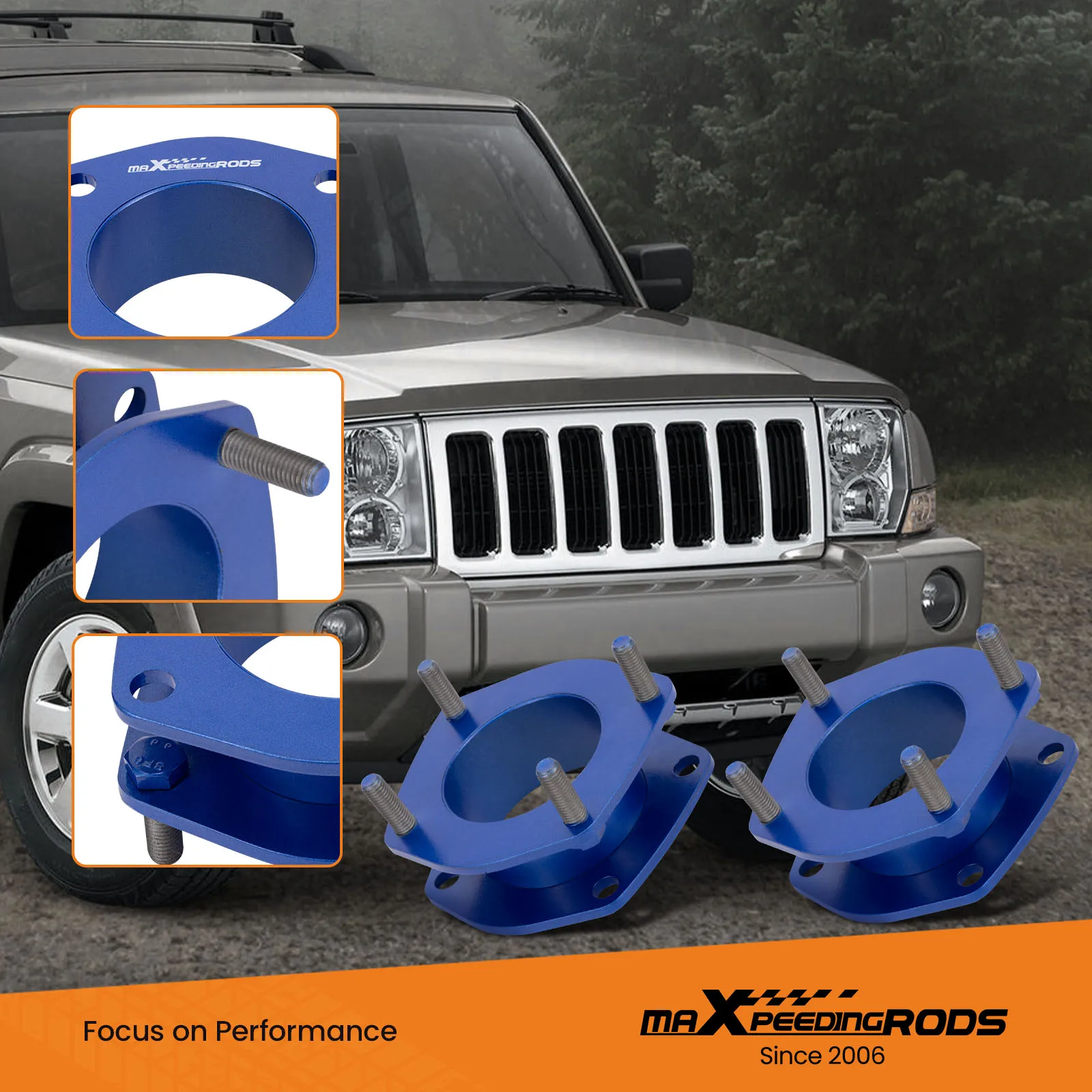 

2" Front Lift Kit For Jeep Commander XK 2006 2007 2008 2009 2010 Strut Spacers