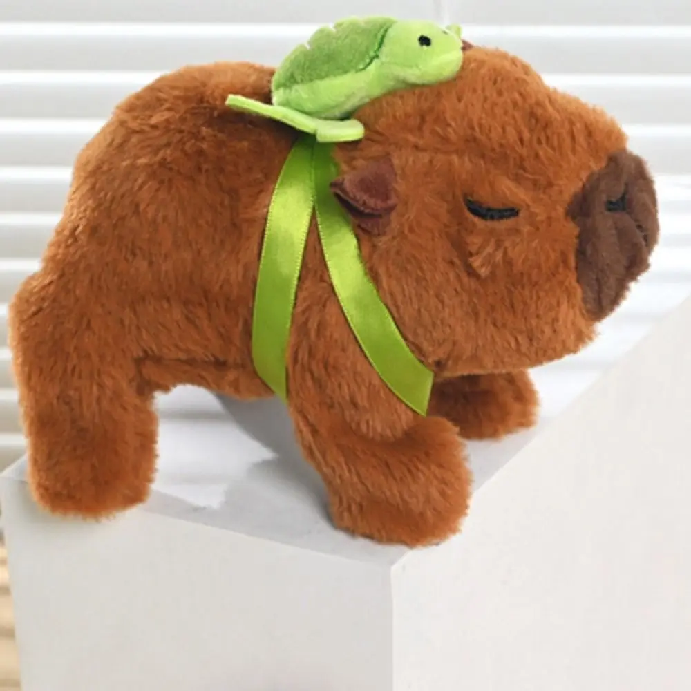 Pluszowa lalka elektryczna Capibala z gruszką, chodząca symulacja, zabawna i urocza pluszowa zabawka dla dzieci, dziewczynek i chłopców.