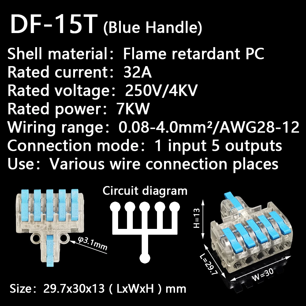 Mini Snelle Wire Cable Connectors Universele Compact Dirigent Lente Splicing Bedrading Connector Push-In Terminal Block 93/63