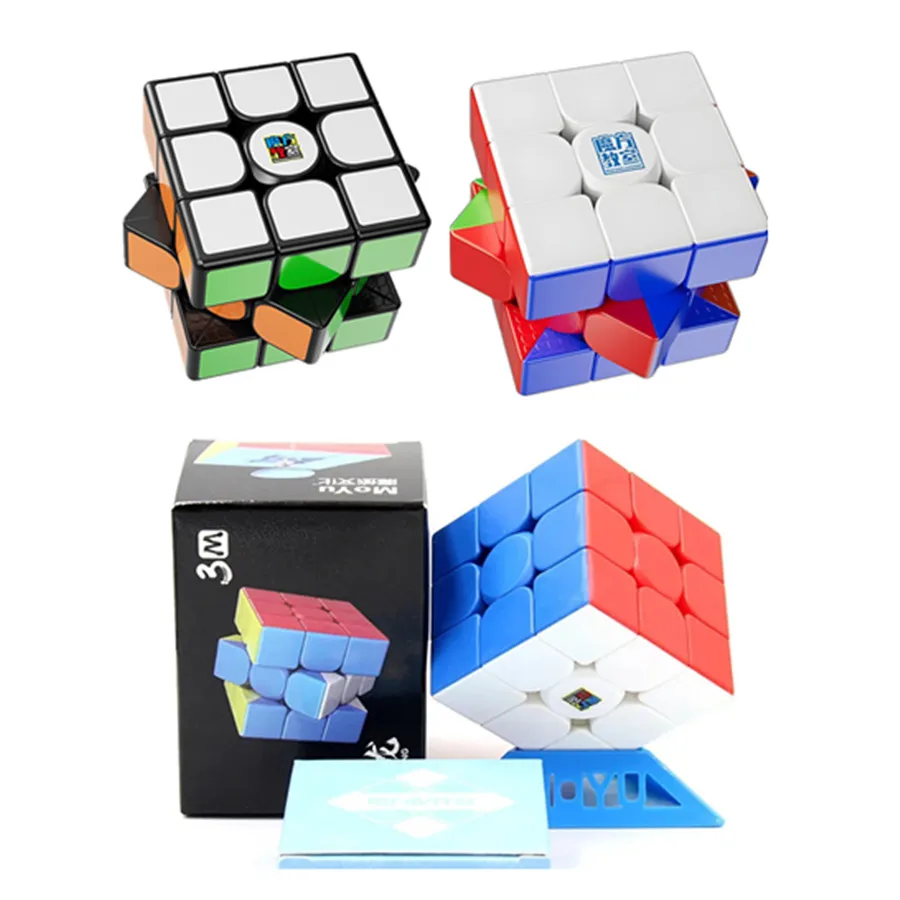 Moyu Meilong 3M/3M V2 Series Magnetic Cube  Black/ Stickerless 3x3x3 Speed Cube Professional Magnetic Cube Puzzle Children Toys