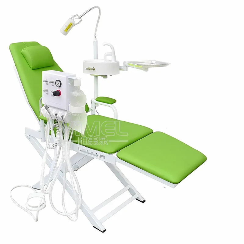 Mobile Dental Clinic Portable Folding Chair With LED light Turbine system Water System Supply Tray Cart Dental Equipment