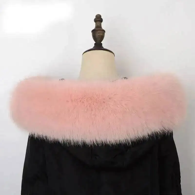 Women Faux Fox Fur Collar Shawl Furry Fur Scarf For Winter Coat Hood Fur Decor Collar Parkas Coat Fake Fur Collar Scarves view 4