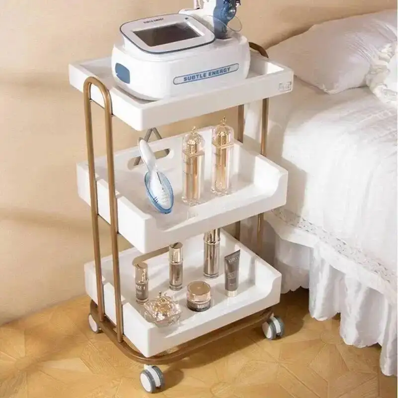 Salon Furniture Auxiliary Trolleys for Cosmetic Living Room Vintage Trolley Accessories Professional Hairdresser Aesthetic Offer